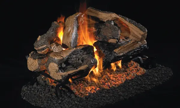 Charred Rugged Split Oak See-Thru Logs - 18/20
