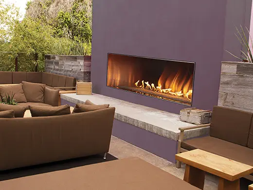 Carol Rose Coastal Outdoor Linear Fireplace - 48