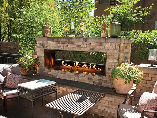 Carol Rose Coastal Outdoor Linear See-Through Fireplace - 48